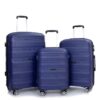 Hardshell Suitcase Spinner Wheels Pp Luggage Sets Lightweight Durable Suitcase With Tsa Lock, 3 Piece Set (20/24/28) - Navy - Image 6