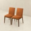 Ines - Dining Chair (Set of 2) - Brown / Burnt Orange - Image 3