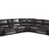 Saul - Faux Leather Power Recliner Sectional Sofa With USB Port Cupholder Console - Espresso - Image 4