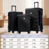 Luggage Sets 3 Piece Hardshell Suitcases With Wheels, Lightweight Expandable Travel Luggage With Tsa Lock, Carry-On, Checked Luggage (20" 24" 28") - Black - Image 17