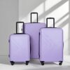 3 Piece Luggage Sets Lightweight Suitcase With Two Hooks, Spinner Wheels, Tsa Lock, (20/24/28) - Light Purple - Image 2