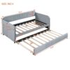 Upholstered Daybed Sofa Bed Twin Size With Trundle Bed And Slat - Gray - Image 14