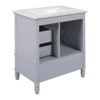 30" Bathroom Vanity With Sink, Bathroom Cabinet With A Door, 3 Drawers Legs, Adiustable Foot Pads - Gray - Image 19