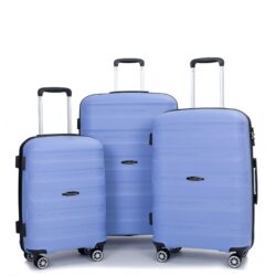 Hardshell Suitcase Spinner Wheels Pp Luggage Sets Lightweight Durable Suitcase With Tsa Lock, 3 Piece Set (20/24/28) - Purplish Blue