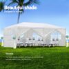 Wedding Party Canopy Tent Outdoor Gazebo With 6 Removable Sidewalls - White - Image 2