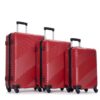 3 Piece Luggage Sets Lightweight Suitcase With Two Hooks, Spinner Wheels, (20/24/28) - Red - Image 15