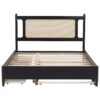 Queen Size Platform Bed With 2 Big Drawers Twin Size Trundle - Espresso - Image 8