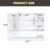 Aluminium Medicine Cabinet Mirror With 3 Colors LED Light And Defogging Function - White - Image 3