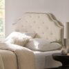 Charismatic - Queen & Full Size Headboard With Button Tufting And Nailhead Trim - Ivory - Image 9