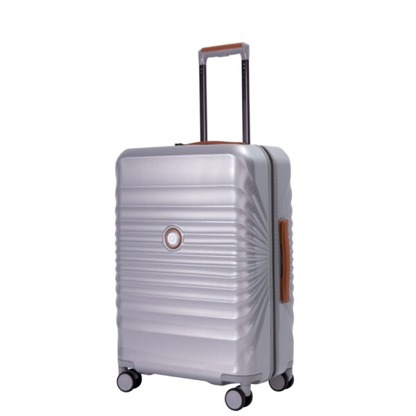20" Carry On Luggage Lightweight Suitcase Tsa Lock USB Port Luggage Wheel Lock Artificial Leather Top Handle Spinner Wheels - Silver