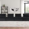 Anna - Velvet 4 Seater Modular Sofa - Black - Image 6