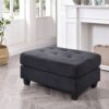 Sleek Contemporary Upholstered Ottoman - Black - Image 5