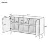 Modern TV Stand For TVs Up To 55", Entertainment Center Media Console, Adjustable Shelf, Metal Legs, Handles And Anti-Tip Device For Living Room - White - Image 2