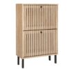 2 Door Shoe Rack, Freestanding Modern Shoe Storage Cabinet, For Entryway - Natural - Image 5
