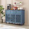 3 Door 3 Drawer Cabinet, American Furniture, Suitable For Bedroom, Living Room, Study - Blue - Image 4