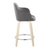 Boyne - Contemporary Fixed Height Counter Stool With Swivel With Round Footrest (Set of 2) - Natural / Gray - Image 3