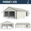 Double Garage Metal Shed With Side Entry Door - White - Image 5
