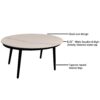 2 Piece Outdoor Patio Furniture, Modern Loveseat Sofa Conversation / Chat Set, Sunbrella Cushions And Oval Coffee Table - Ember Black - Image 7