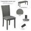 Modern 6 Piece Dining Table Set With Bench And Chairs For Dining Room Or Kitchen - Gray - Image 7