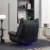 270 Swivel Glider Recliner Chair, Power Recliner Rocking Chair, USB Port Charge For Nursery Chair With Atmosphere Lamp For Living Room Bedroom Apartment - Black - Image 10