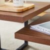 Perfectly Integrating Modern And Scandinavian Styles Double Deck Coffee Table - Walnut - Image 14