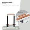 20" Carry On Luggage Lightweight Suitcase Tsa Lock USB Port Luggage Wheel Lock Artificial Leather Top Handle Spinner Wheels - Creamy White - Image 10