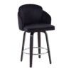 Dahlia - Contemporary Counter Stool Round Chrome Footrest (Set of 2) - Black / Gold - Image 2