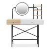 Makeup Vanity Desk With 3-Mode Lighted Mirror & Wireless Charging Station, Vanity Table With Drawer & 3 Open Shelves For Ample Storage Space, Dressing Table For Bedroom - White - Image 6