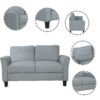 Living Room Furniture Loveseat Sofa And 3 Seat Sofa - Gray - Image 8