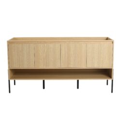 Modern Freestanding Bathroom Vanity With 4 Soft Close Cabinet Doors - Oak