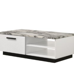 Matilda - Coffee Table With White Faux Marble Top - White