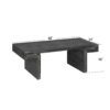 American Vintage Industrial Coffee Table, Premium Reclaimed Wood Texture, Double Tier Structure - Antique Black - Image 3