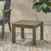 Halcyon - Outdoor Side Table With Slat Design And Acacia Wood Frame - Gray - Image 4