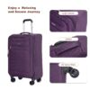 5 Piece Set (18/23/27/Travelbag /Toiletry Bag), Softshell Suitcase Spinner Wheels Terylene Polyester Luggage Sets Carry On Suitcase Luggage Lightweight Durable Suitcase - Purple - Image 14