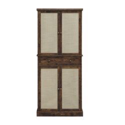 4 Door Cabinet With 1 Drawer, With 4 Adjustable Inner Shelves, Storage Cabinet - Natural