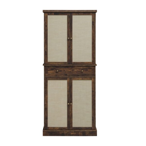 4 Door Cabinet With 1 Drawer, With 4 Adjustable Inner Shelves, Storage Cabinet - Natural