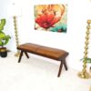Chad - Mid-Century Modern Leather Bench - Brown / Tan - Image 5