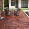 Acacia Wood Interlocking Deck Tiles Checker Pattern, 10 Piece Square Acacia Hardwood Outdoor Flooring For Patio, Bancony, Pool Side - Brown - Image 13