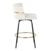 Cinch - Contemporary Fixed Height Counter Stool With Swivel With Round Footrest (Set of 2) - Black / Cream - Image 3