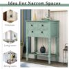 Narrow Console Table, Slim Sofa Table With Three Storage Drawers And Bottom Shelf For Living Room, Easy Assembly - Retro Blue - Image 8