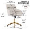 Ergonomic Swivel Office Chair, Adjustable And Comfortable - Beige - Image 3