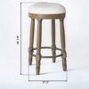 Barstools (Set of 2), 26" Counter Height, 360° Swivel, Swivel Barstool - Light Oak - Image 3