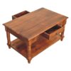 Turned Legs 2 Drawer Coffee Table - Brown - Image 8