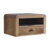 Chunky Floating Bedside Table - Brown - Image 9