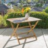 Blissique - Outdoor Foldable Wood Dining Table With Slat Design - Natural - Image 4