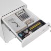 3 Drawer Mobile File Cabinet Under Desk Office, Simple Style Versatile Storage Cabinet For Legal / Letter / A4 Files, 5 Wheel Design Anti-Tilting Cold Rolled Steel Waterproof Moisture-Proof - White - Image 13