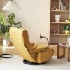 Adjustable Swivel Lounge Chair With 360 Degree Rotating Seat And Headrest Support, Leisure Chair Deck Chair Game Chair For Living Room - Yellow - Image 17