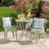 3 Piece Bistro Set With Table And 2 Chairs - Green - Image 8