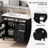 Bathroom Vanity With Top Sink, Modern Bathroom Storage Cabinet, 2 Drawers And A Tip-Out Drawer, Single Sink Bathroom Vanity - Black - Image 6