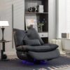 270 Swivel Glider Recliner Chair, Power Recliner Rocking Chair, USB Port Charge For Nursery Chair With Atmosphere Lamp For Living Room Bedroom Apartment - Black - Image 4